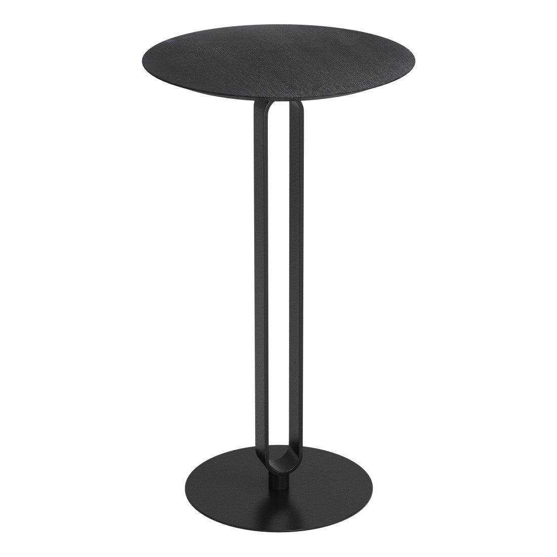 24" Black Wood and Steel Rounded Bar Table