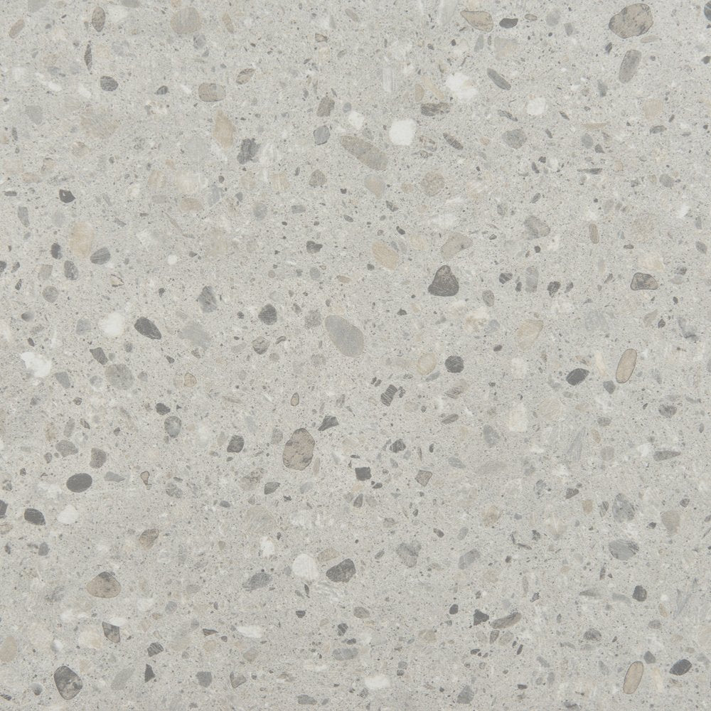 24" Gray and Black Faux Terrazzo and Steel Square Bar Table