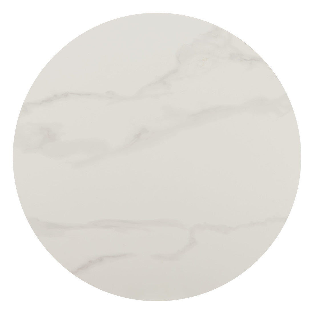 26" White Faux Marble and Steel Rounded Bar Table