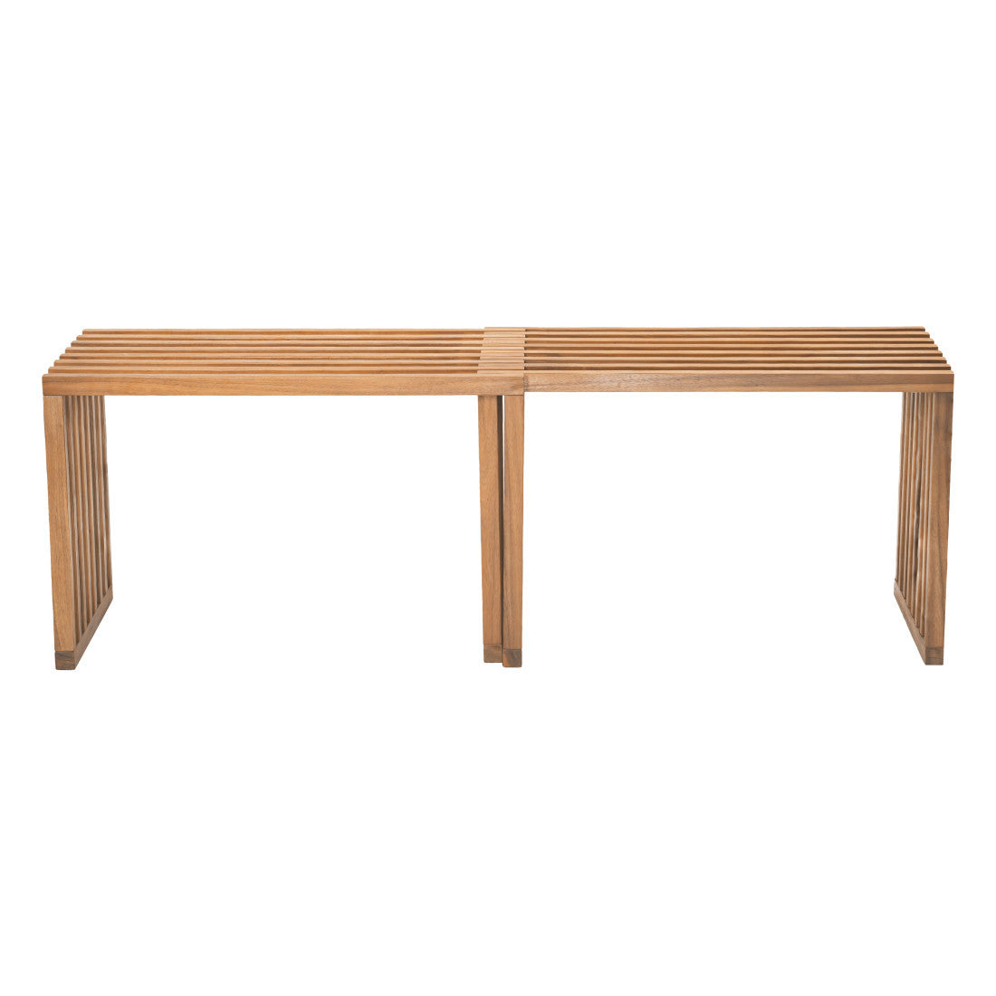 54" Natural Acacia Solid Wood Extendable Garden Patio Bench
