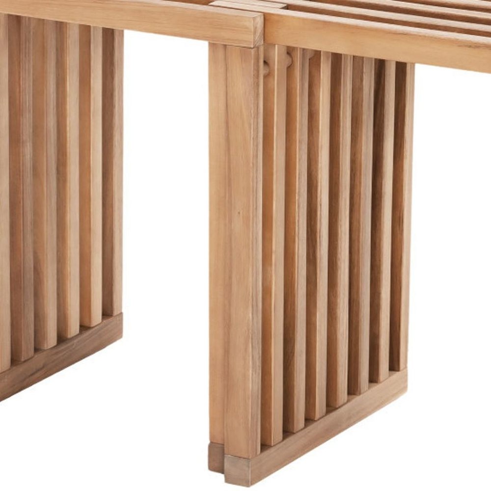 27" Natural Solid Wood Extendable Indoor Outdoor Bench