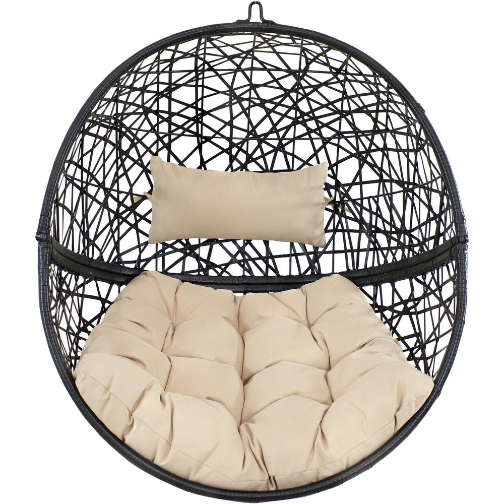 38" Yellow Steel Outdoor Egg Chair