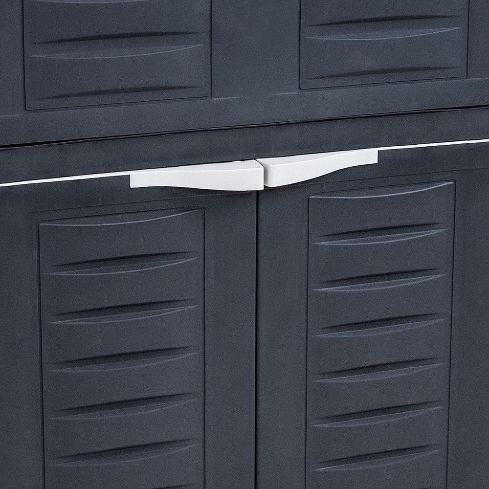 24" Charcoal Plastic Accent Cabinet With Two Doors And One Drawer