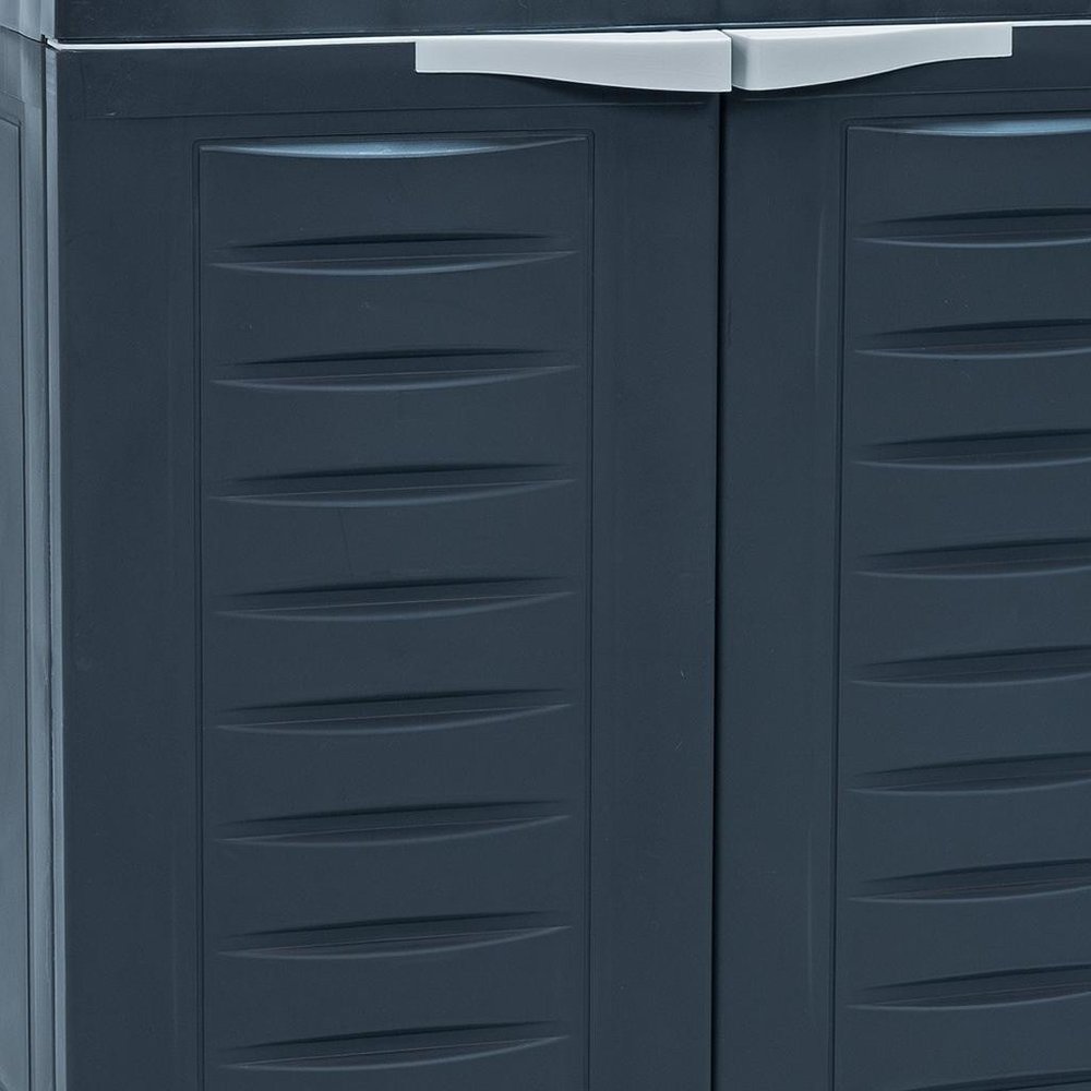 23" Charcoal Plastic Accent Cabinet With Two Doors
