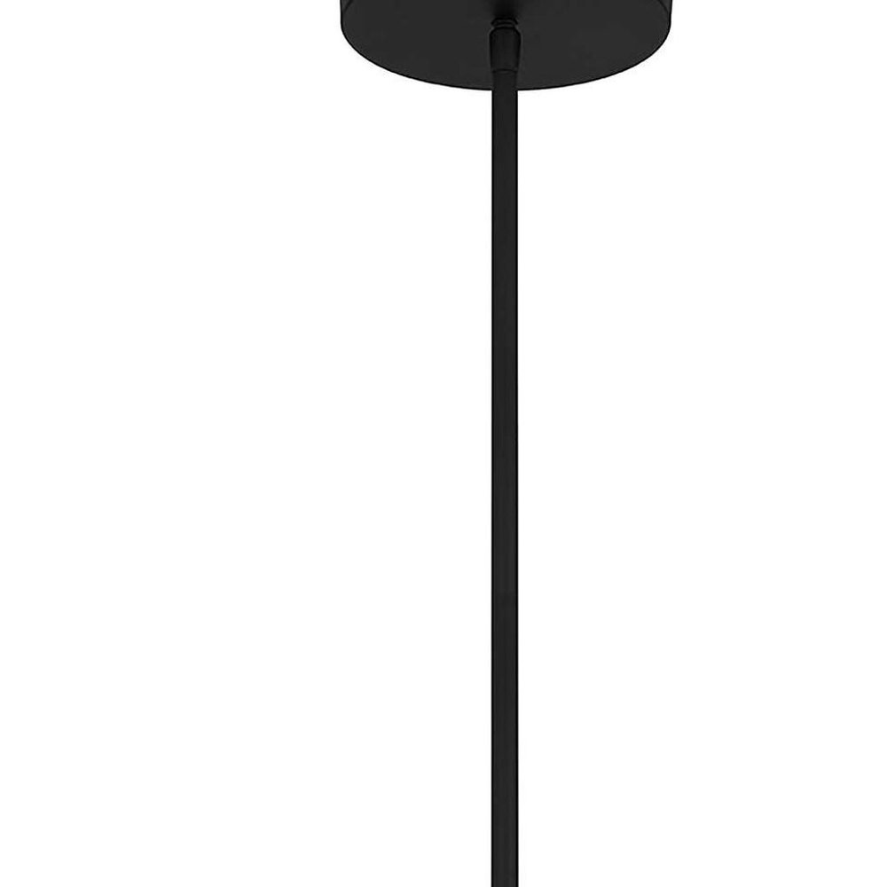 Natural And Black Rattan String And Metal LED Dimmable Outdoor Hanging Pendent Light