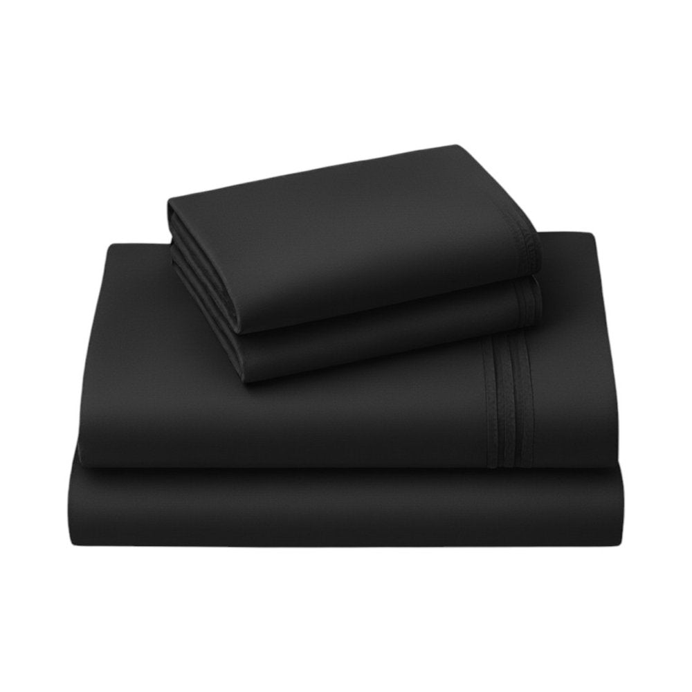 Four Piece Charcoal Cotton King Sheet Set