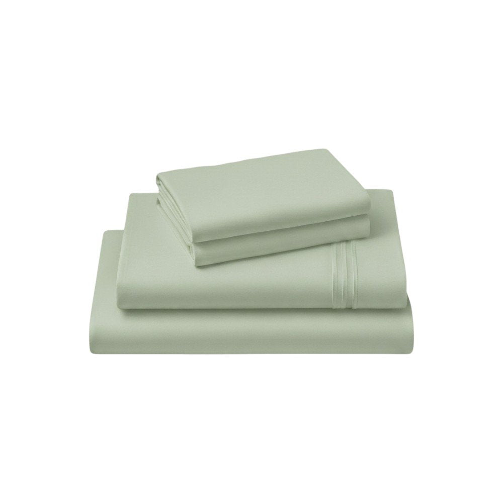 Four Piece Sage Cotton King Sheet Set