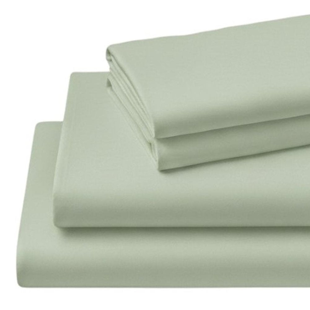 Four Piece Sage Cotton King Sheet Set