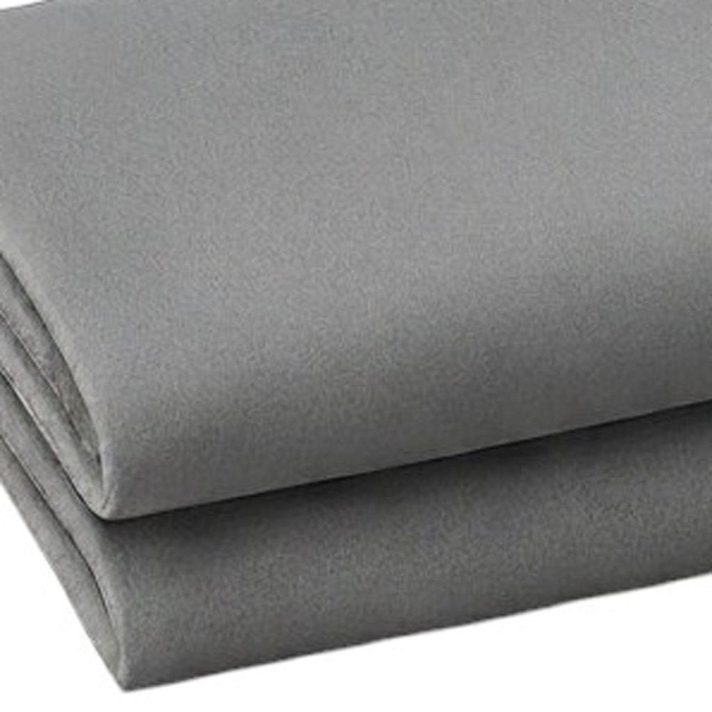 Set of Two Light Gray Cotton King Pillowcases