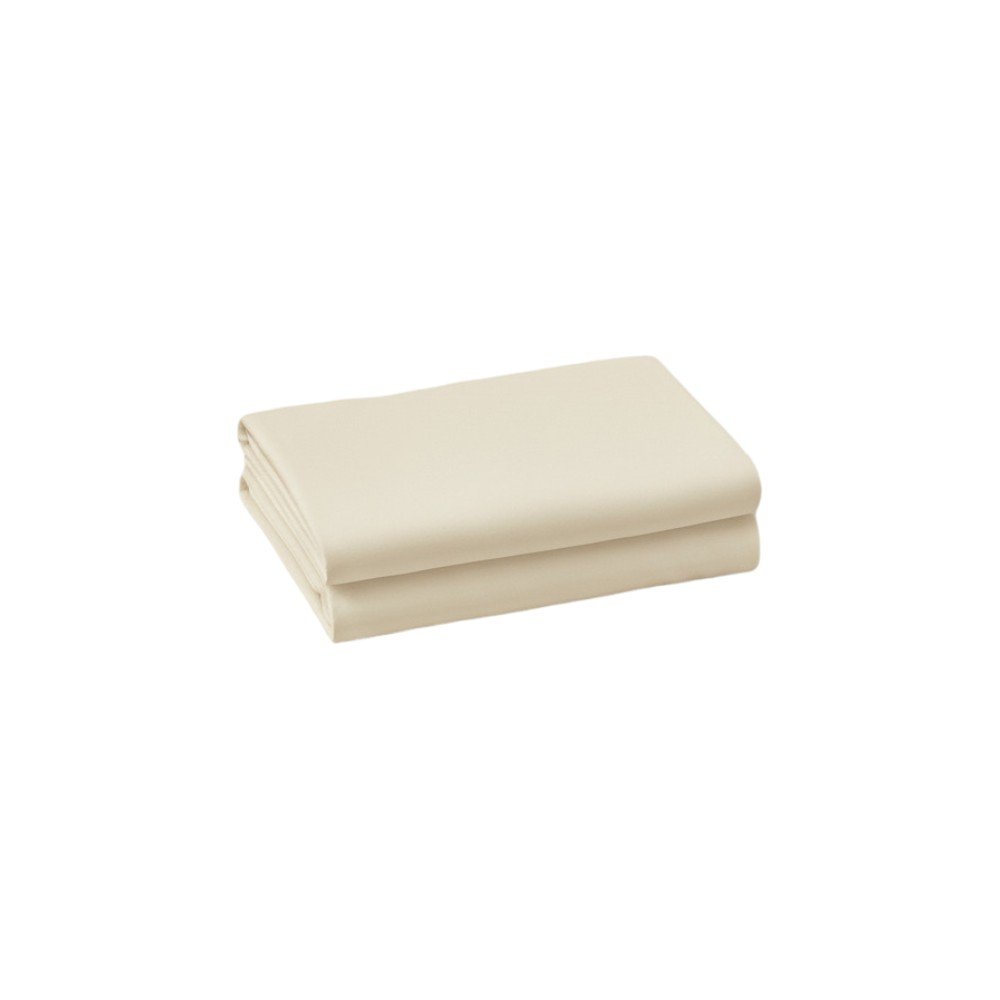 Set of Two Ivory Cotton Queen Pillowcases