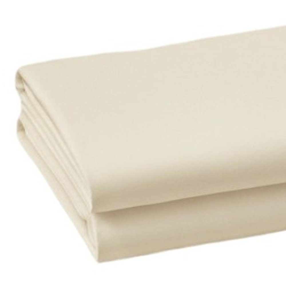 Set of Two Ivory Cotton King Pillowcases