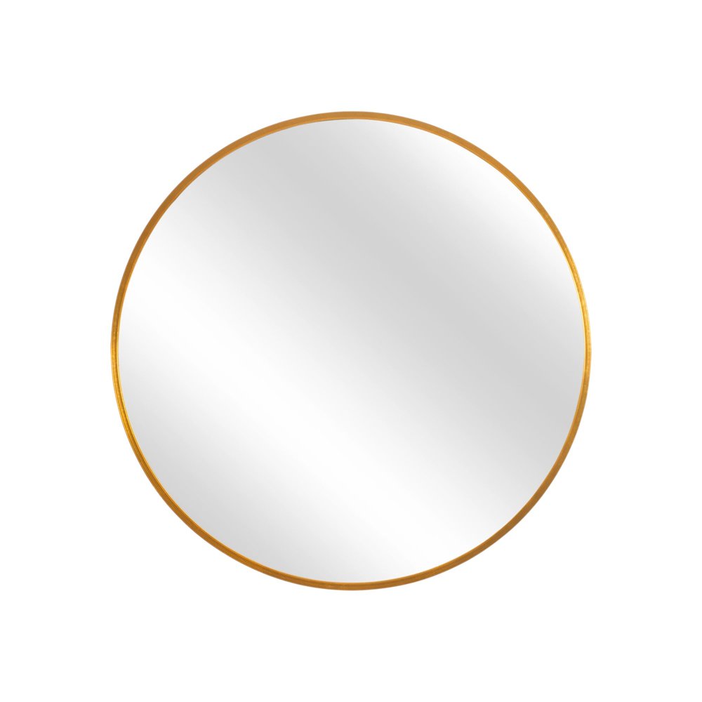 31" Gold Metal Round Framed Accent Mirror
