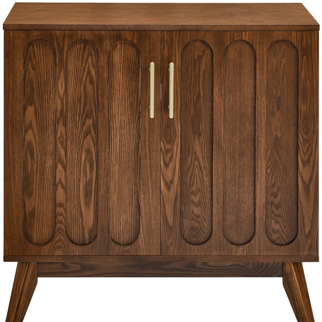 32" Brown Wood Accent Cabinet