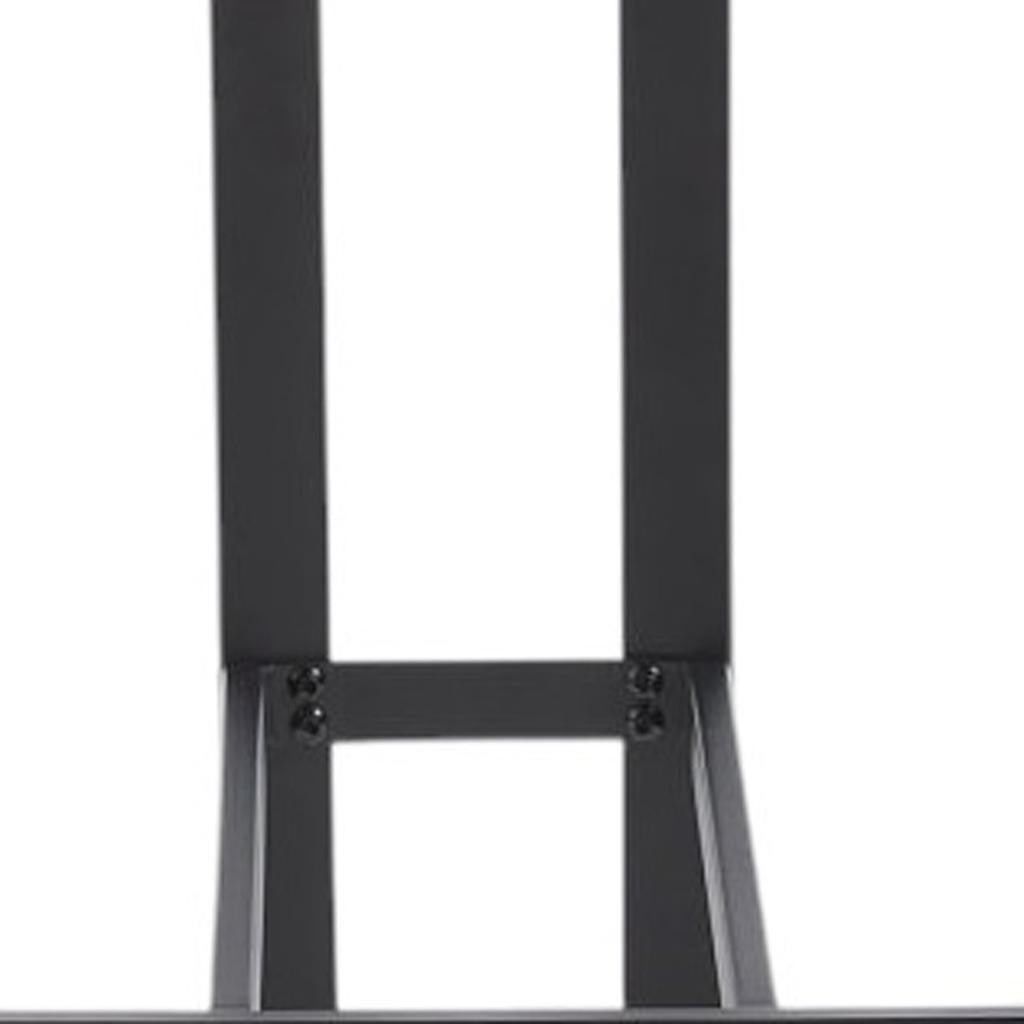 Set of Two 26" Orange and Black Fabric and Metal Counter Height Bar Chairs