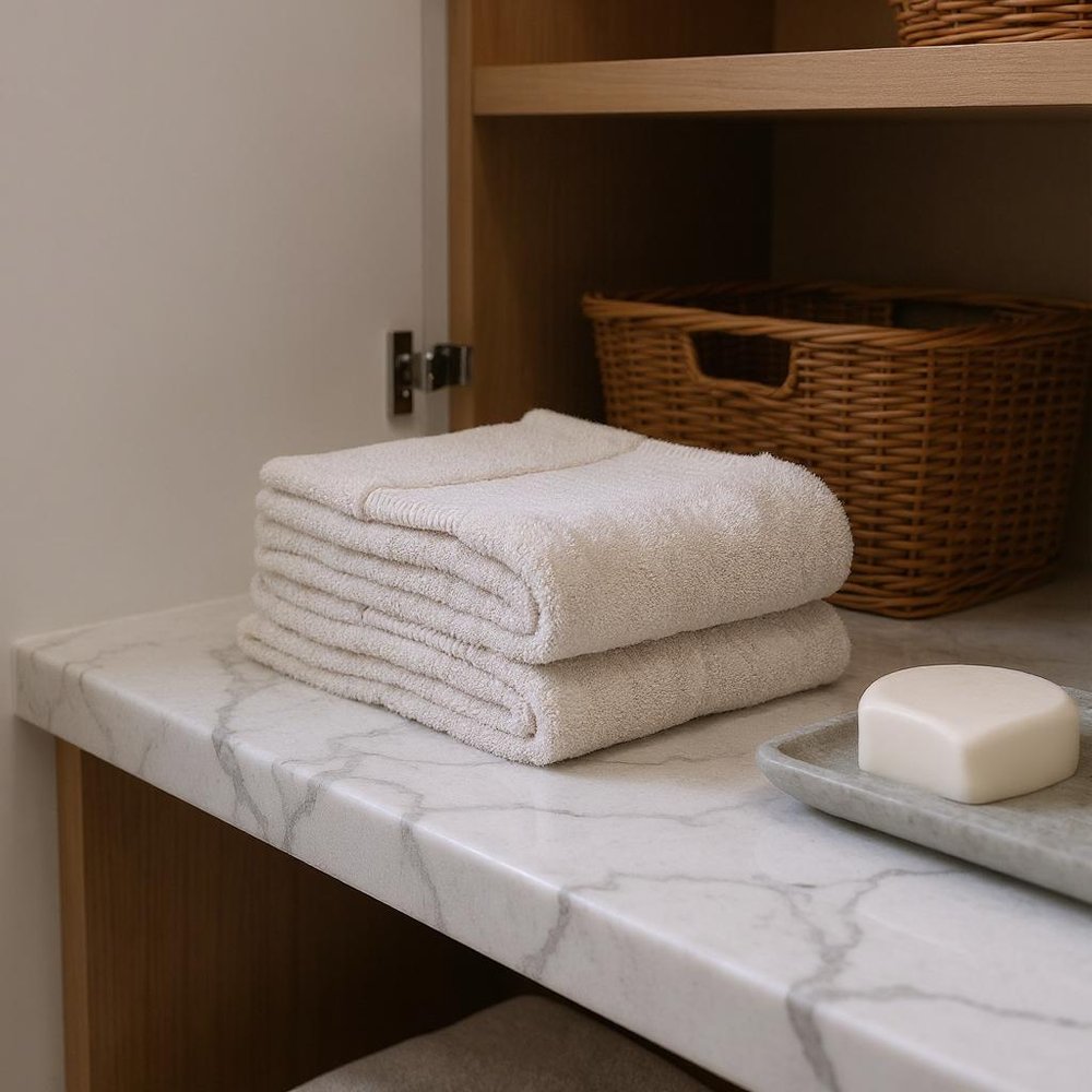 Set of Two White Cotton 30" X 54" Quick Dry Terry Cloth Bath Towels
