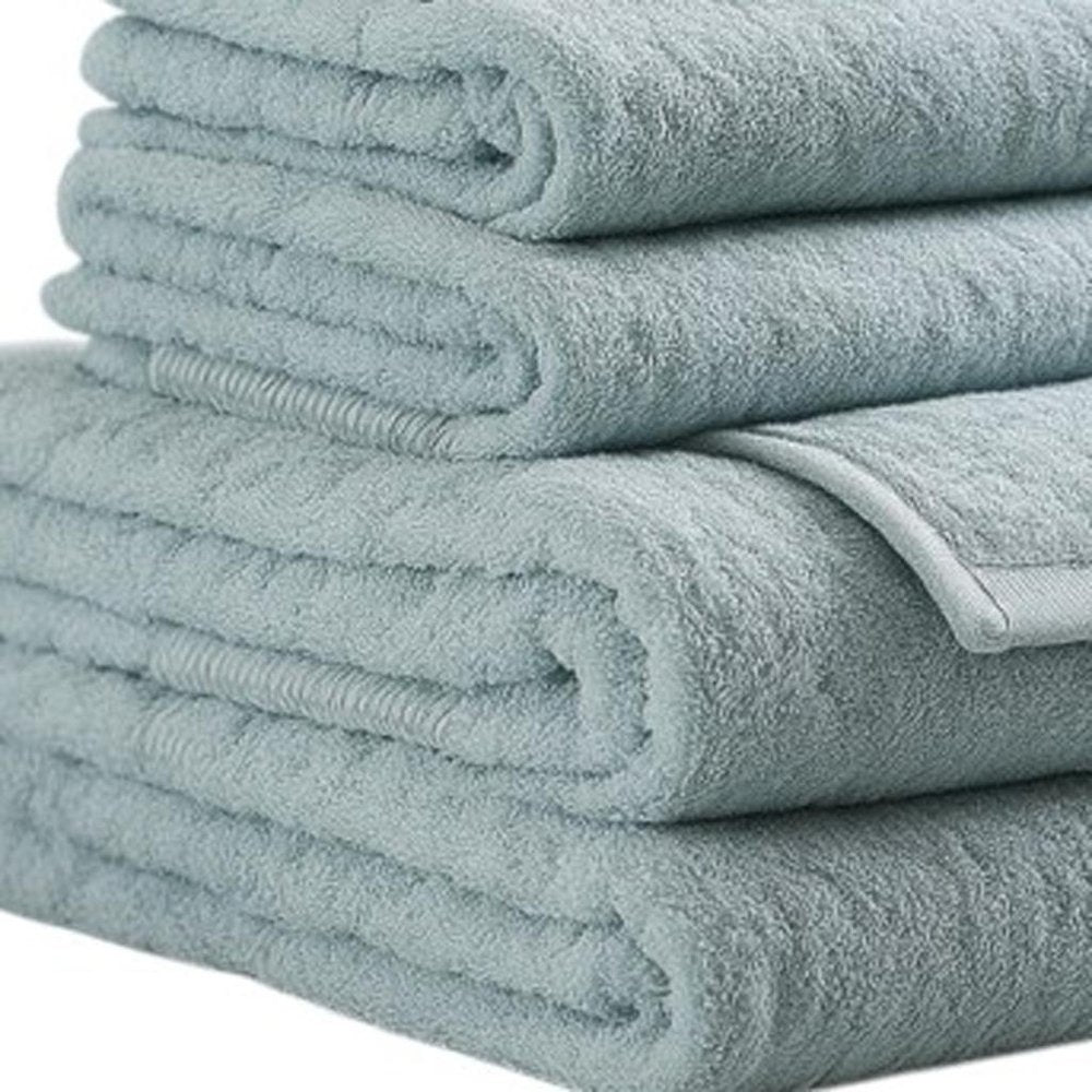 Set of Six White Cotton Quick Dry Terry Cloth Towels