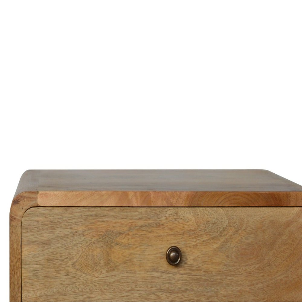 22" Oak Solid Wood Two Drawer Nightstand