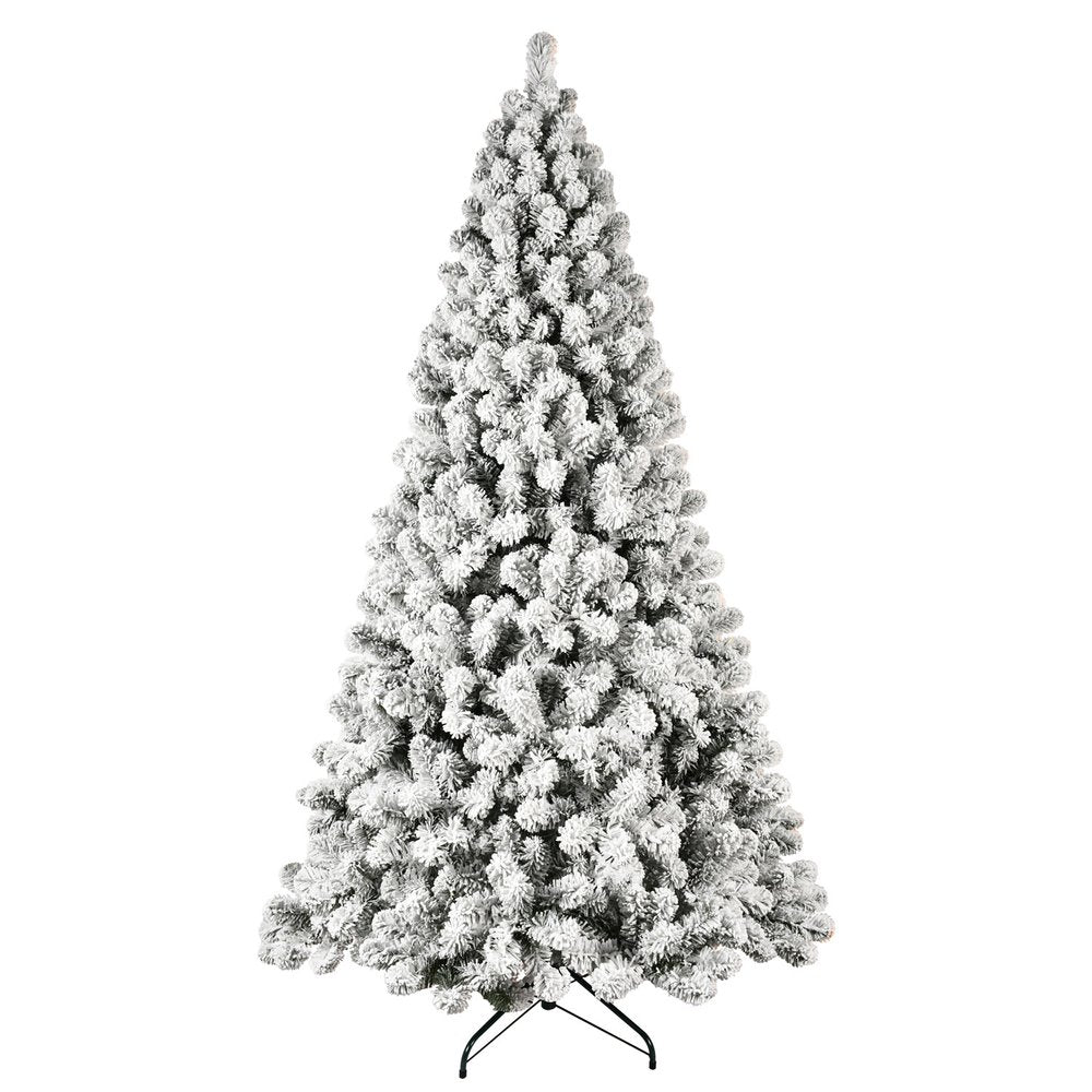 6' Pre Lit Full Flocked Spruce Christmas Tree