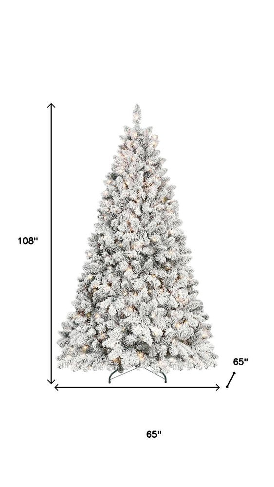 4' Pre Lit Full Flocked Spruce Christmas Tree