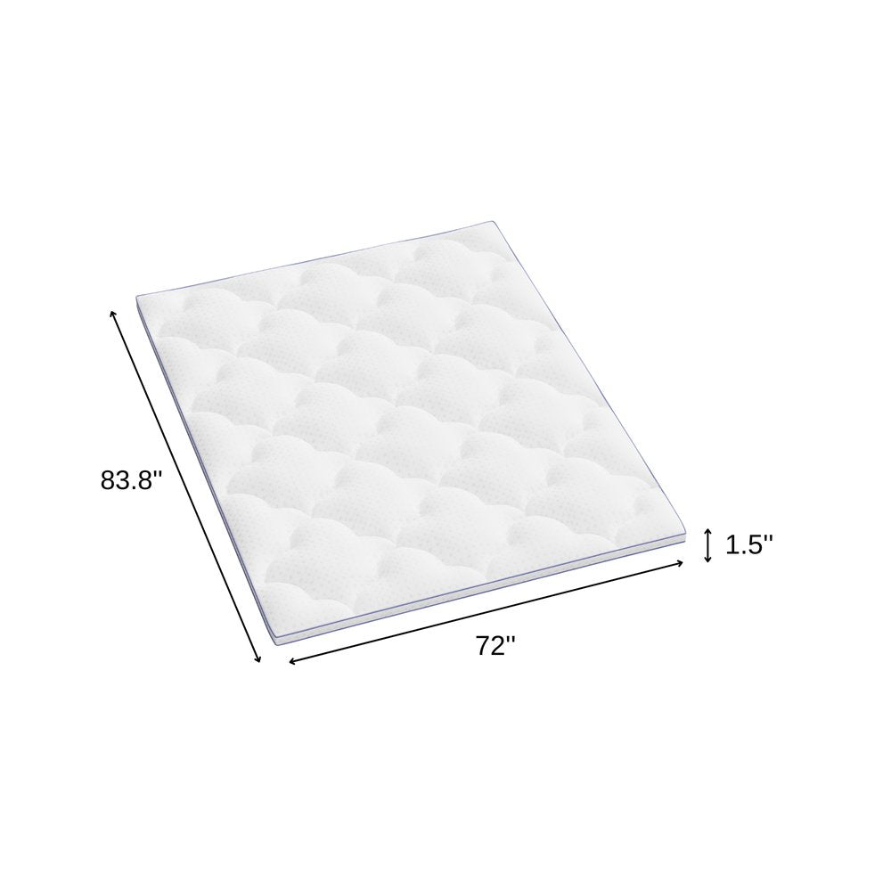 2" White Cotton Full Double Mattress Topper
