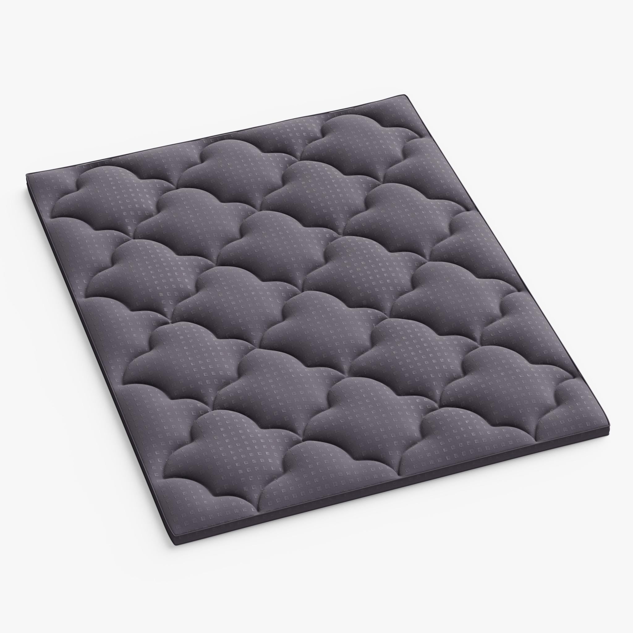 2" Dark Gray Cotton Full Double Mattress Topper