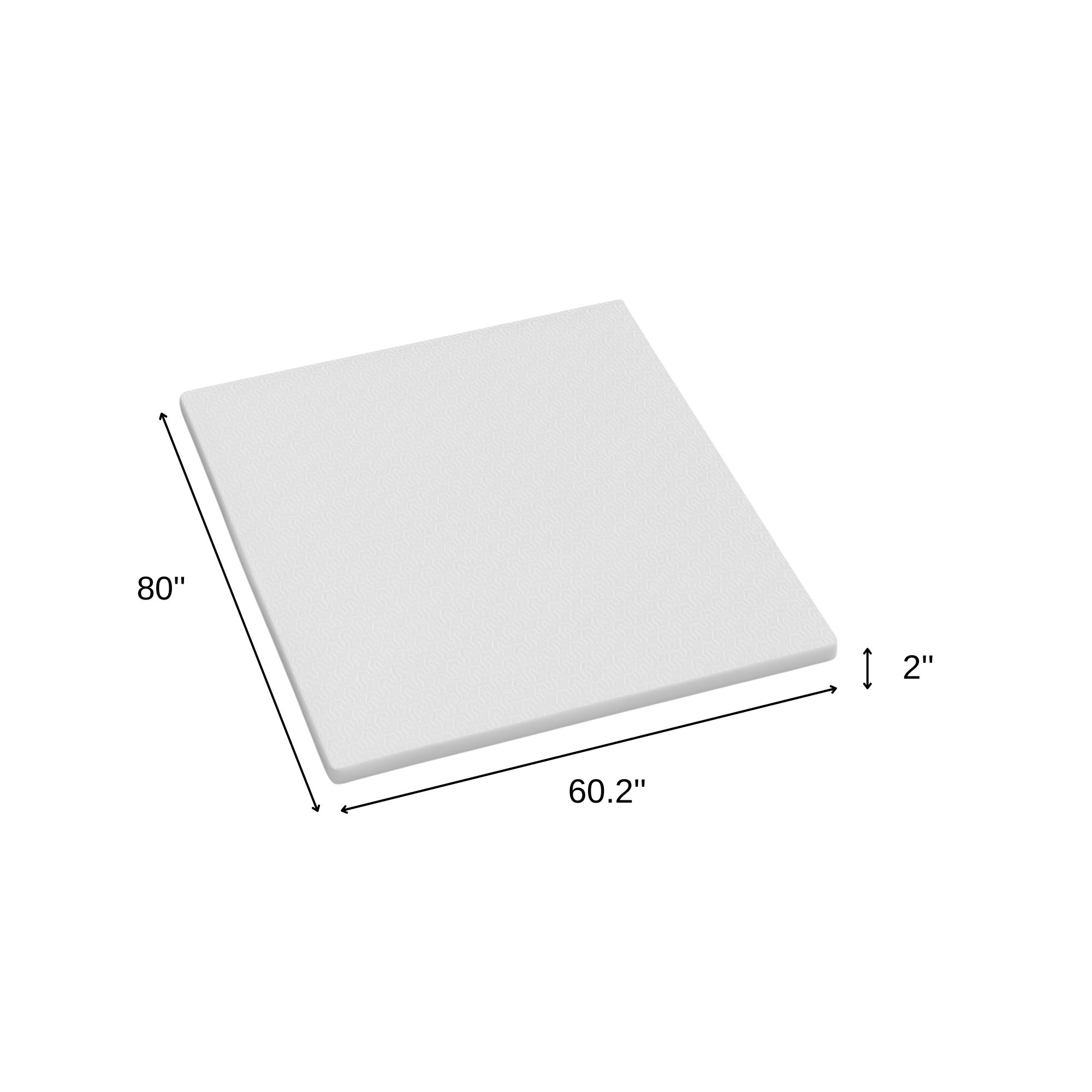 2" White Gel Memory Foam Queen Mattress Topper
