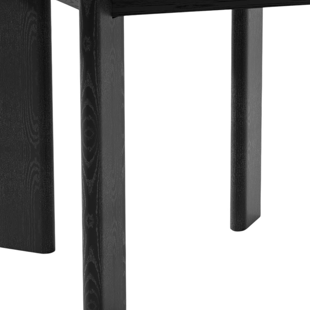 45" Black Solid Wood Round Top Dining Table