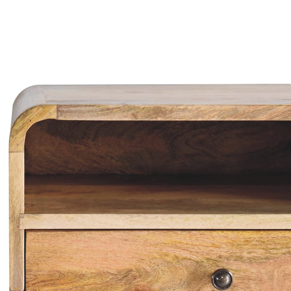 18" Brown Solid Wood One Drawer Floating Nightstand
