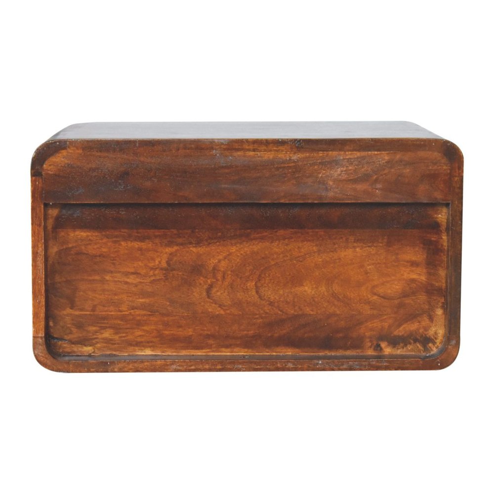 22" Brown Solid Wood One Drawer Floating Nightstand