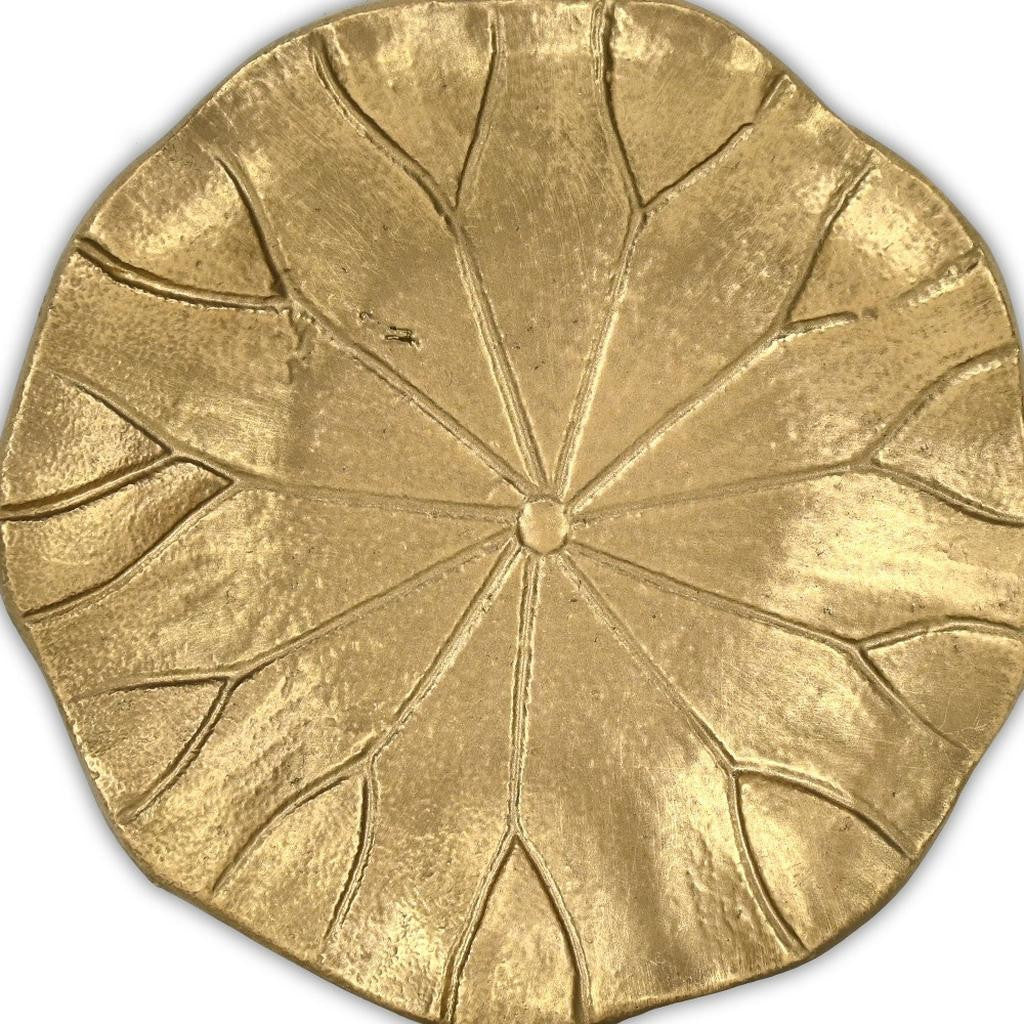 6" Gold Cast Iron Lily Pad Trinket Tray