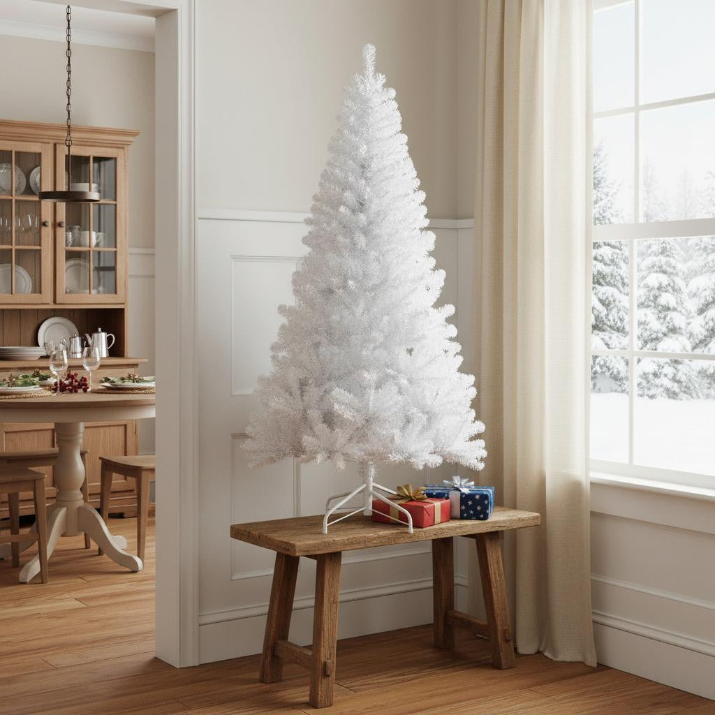 4' White Full Pine Christmas Tree