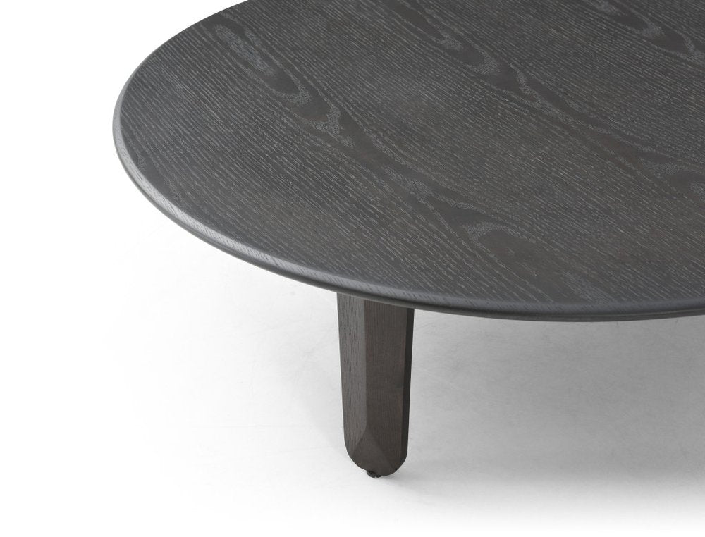 41" Black Solid Wood Round Coffee Table
