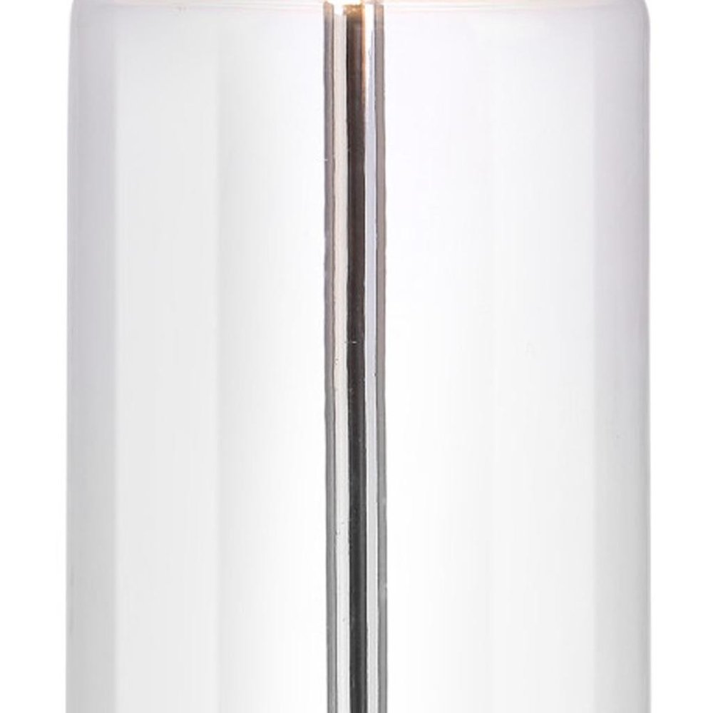 25" Silver Bedside Lamp With Drum Shade