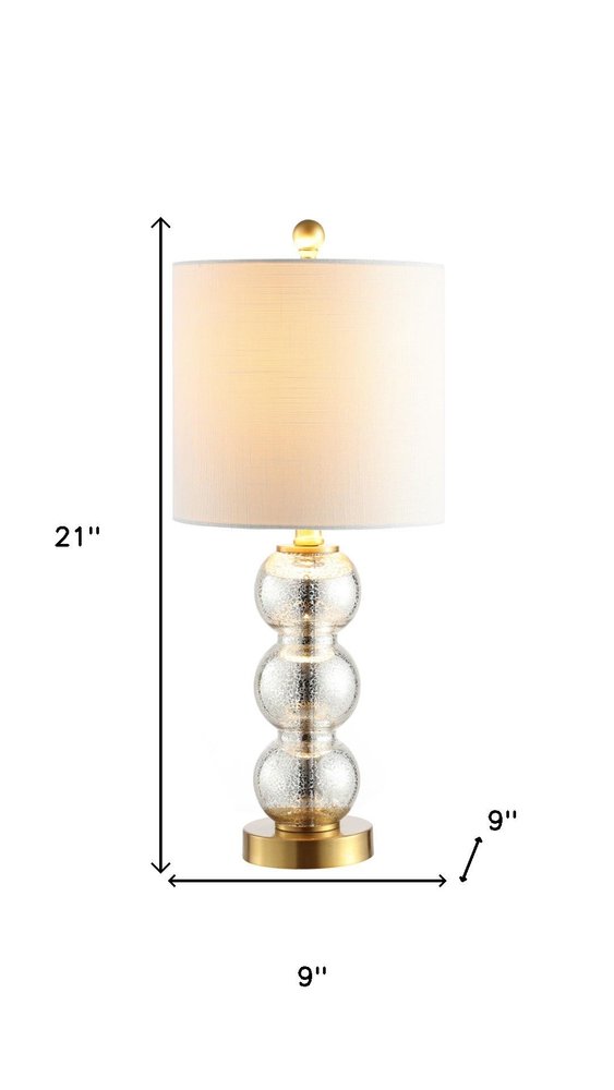 21" Gold Globe Table Lamp With Drum Shade