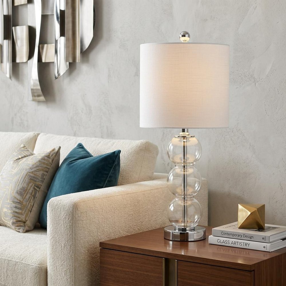 21" Silver Novelty Table Lamp With Globe Shade