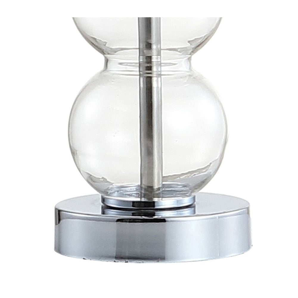 21" Silver Novelty Table Lamp With Globe Shade
