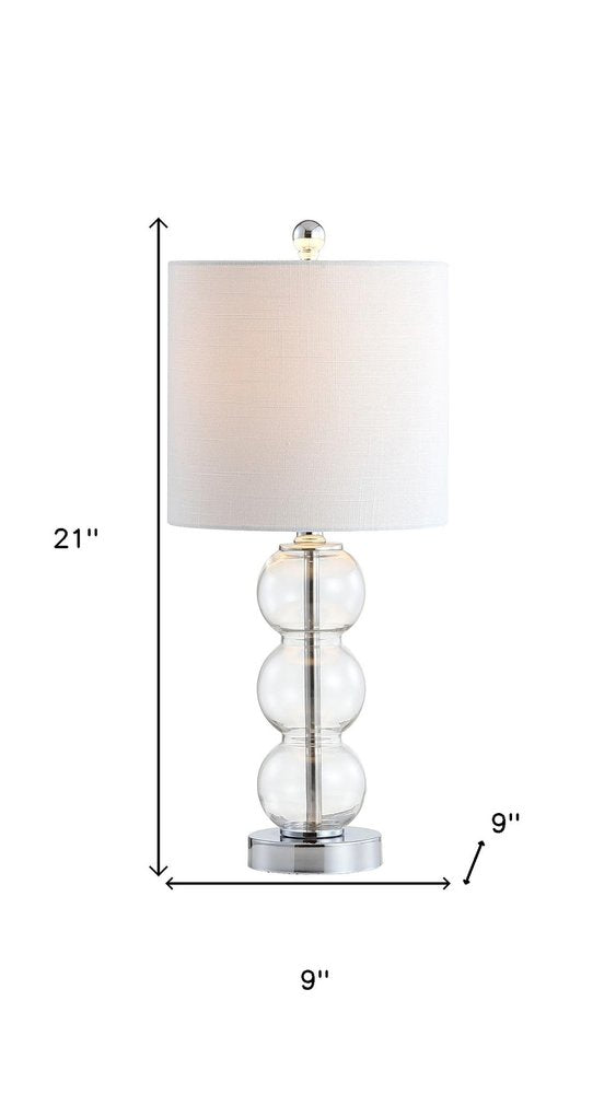 21" Silver Novelty Table Lamp With Globe Shade