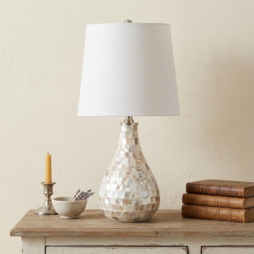 21" Clear Novelty Desk Lamp With Drum Shade