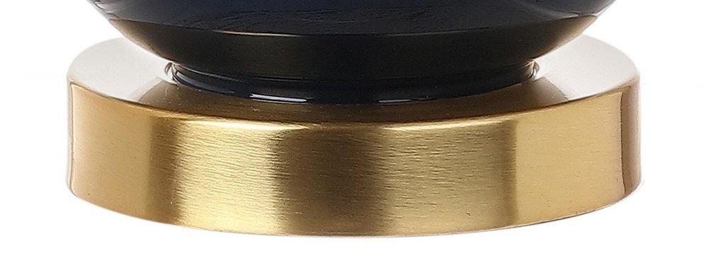 21" Gold Gourd Desk Lamp With Drum Shade
