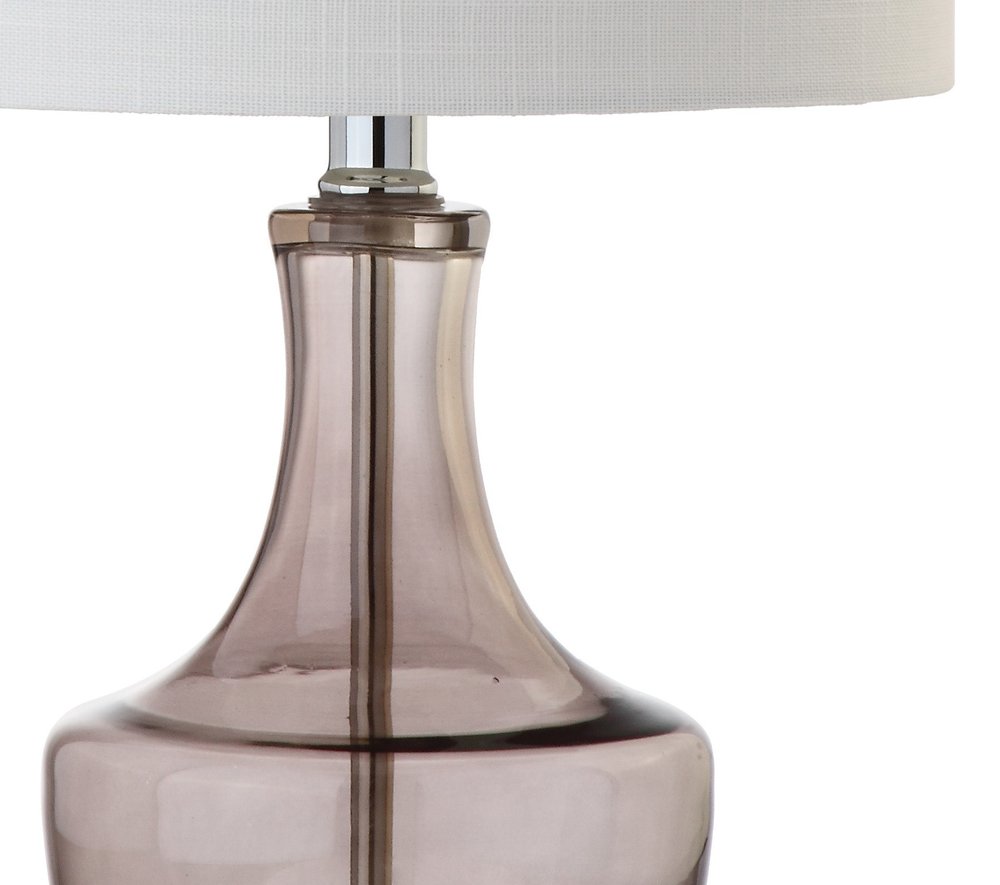 20" Silver Table Lamp With Drum Shade