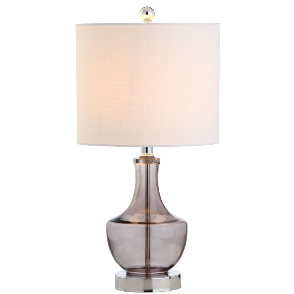 20" Silver Table Lamp With Drum Shade