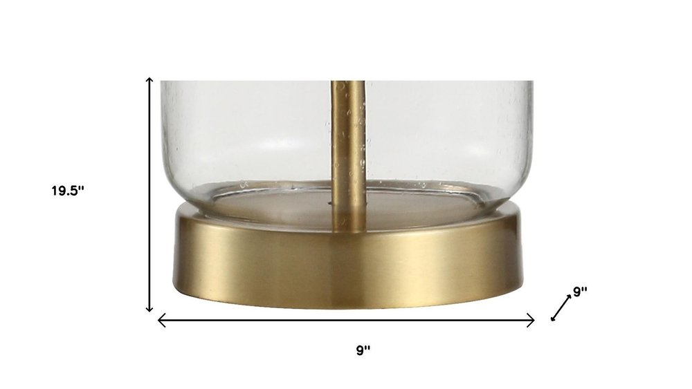 20" Gold Novelty Table Lamp With Globe Shade