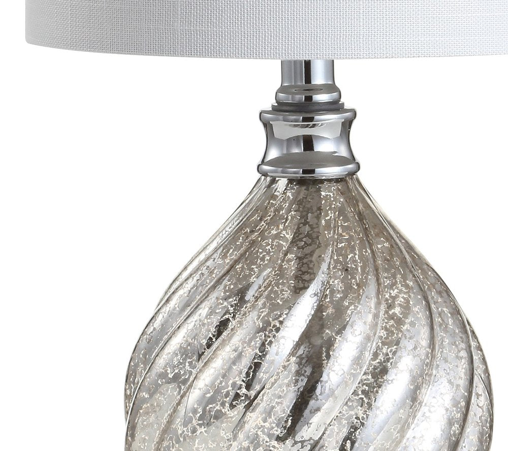 21" Silver Novelty Table Lamp With Globe Shade