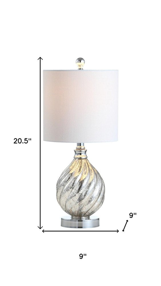 21" Silver Novelty Table Lamp With Globe Shade
