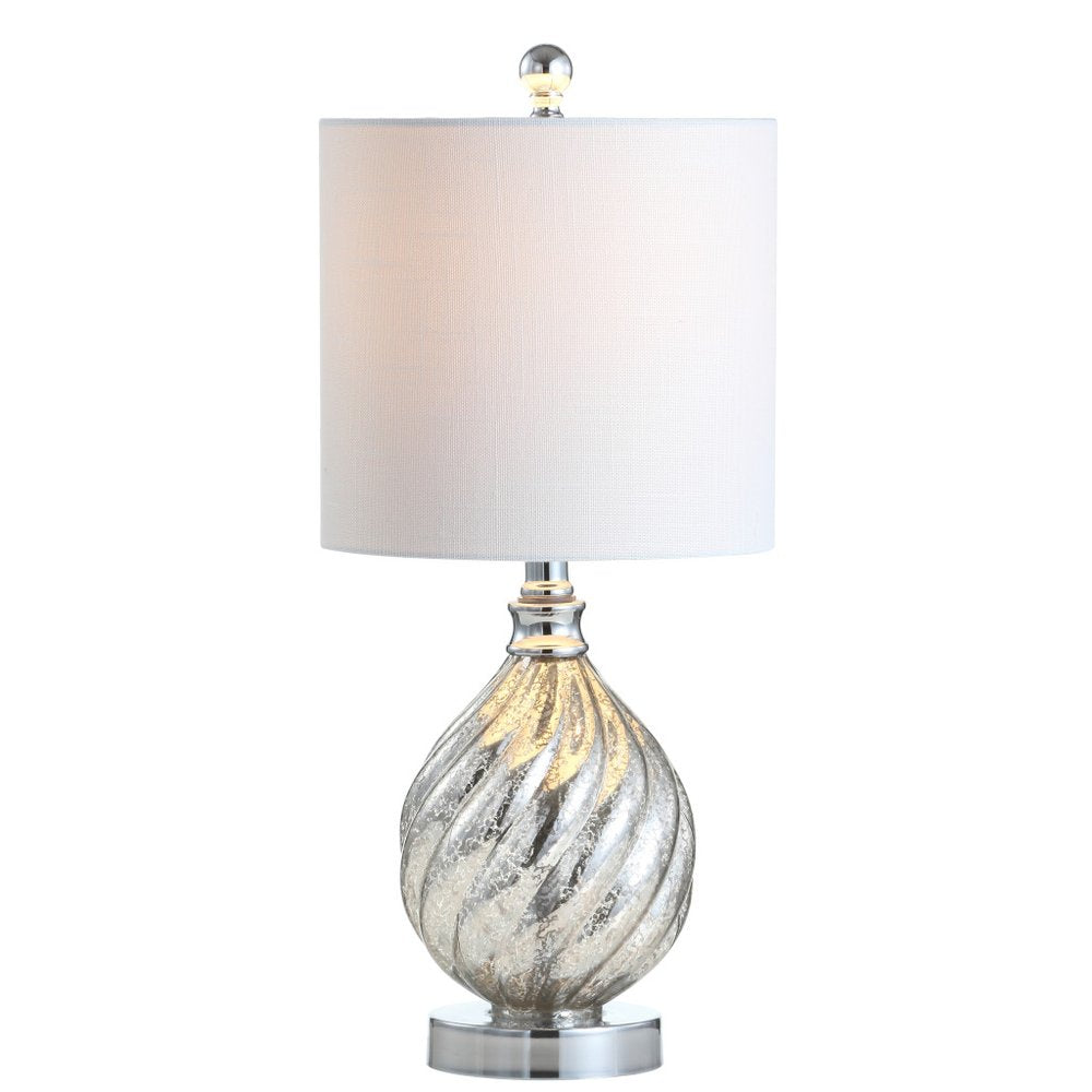 21" Silver Novelty Table Lamp With Globe Shade