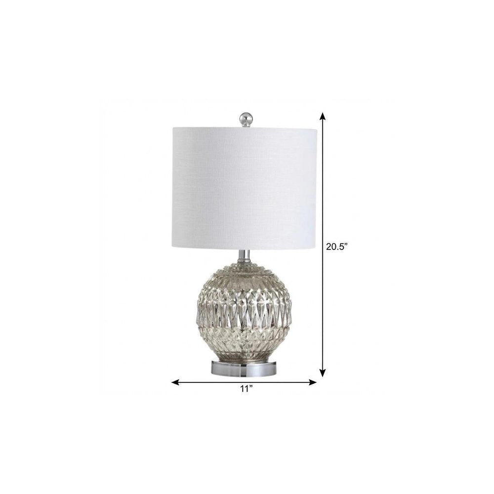 21" Silver Novelty Table Lamp With Globe Shade