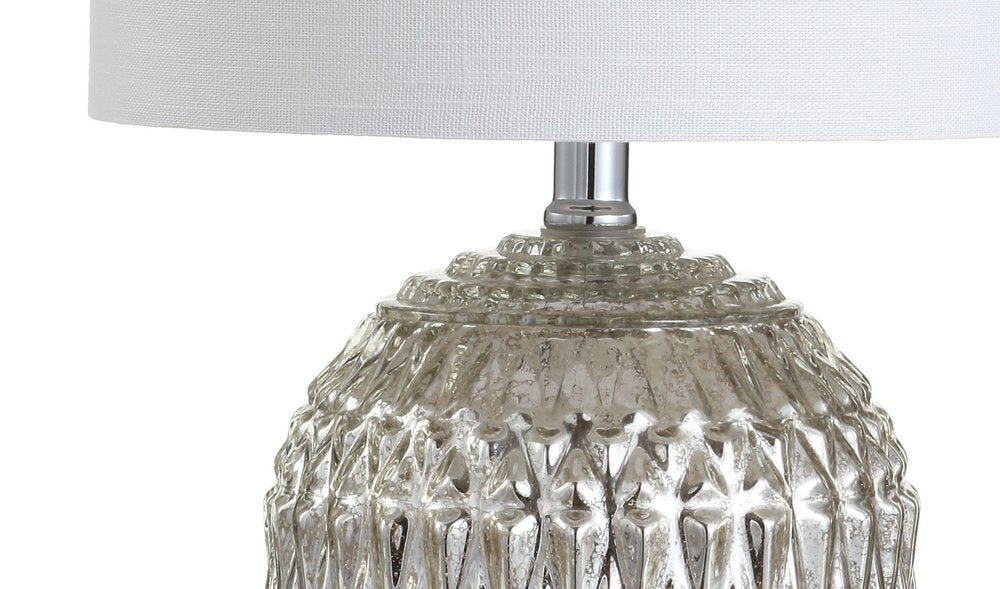 21" Silver Novelty Table Lamp With Globe Shade