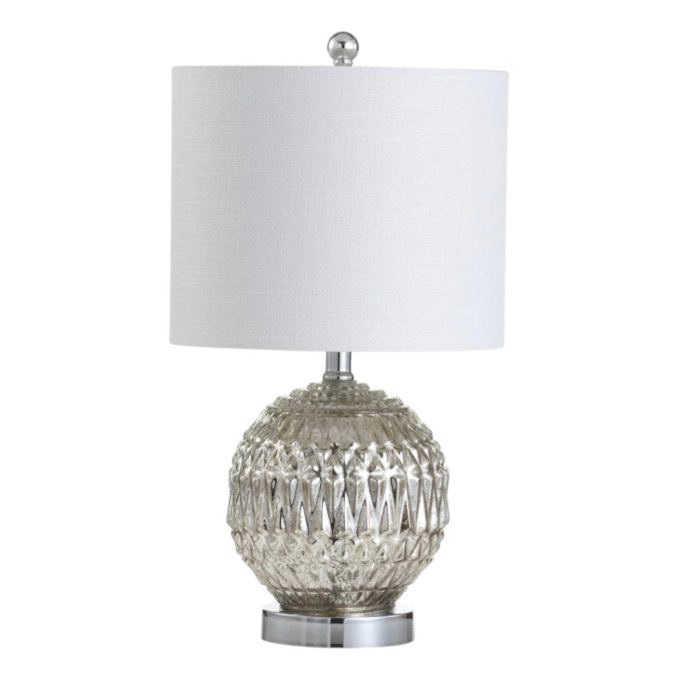 21" Silver Novelty Table Lamp With Globe Shade