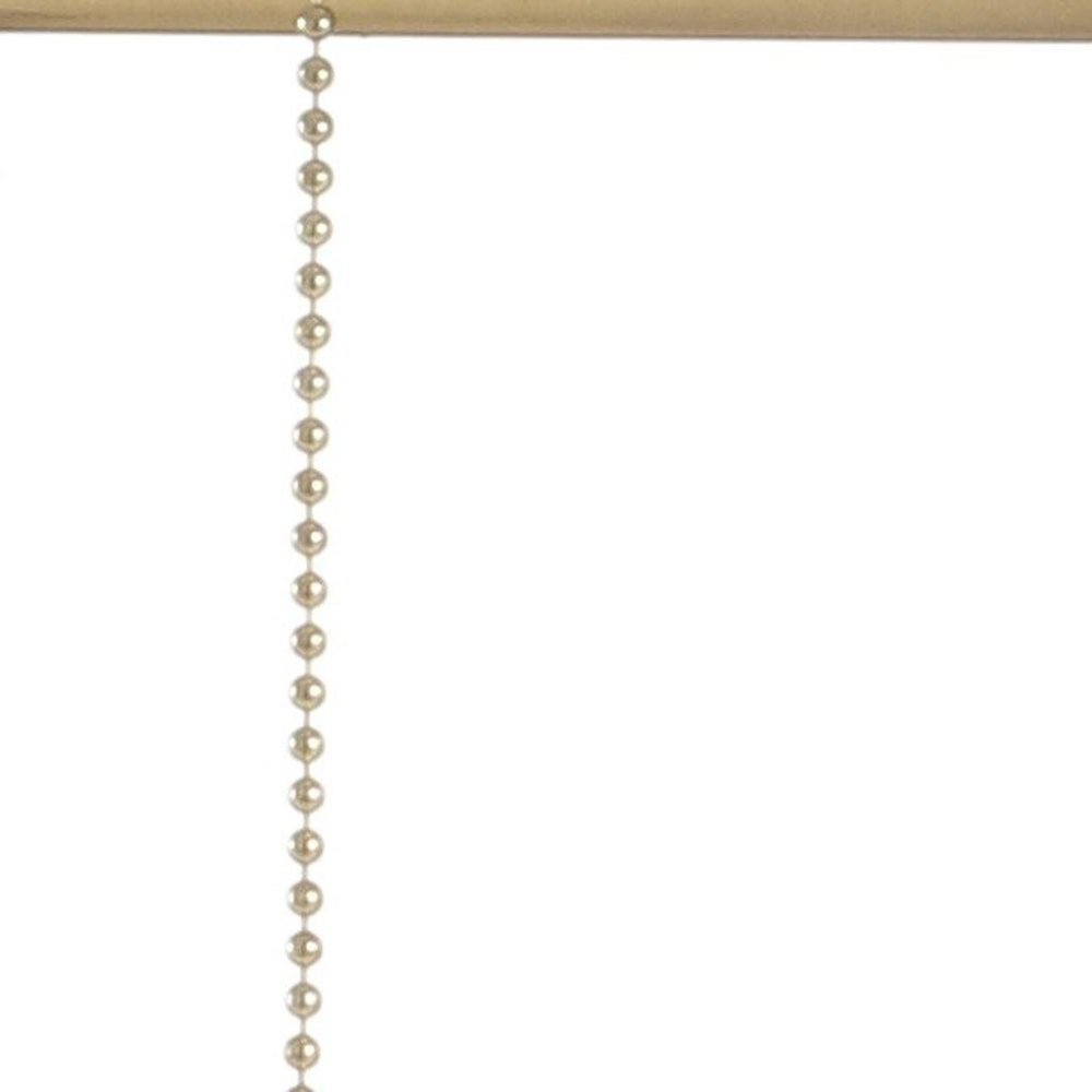 25" Brass And White Round Table Lamp With Drum Shade