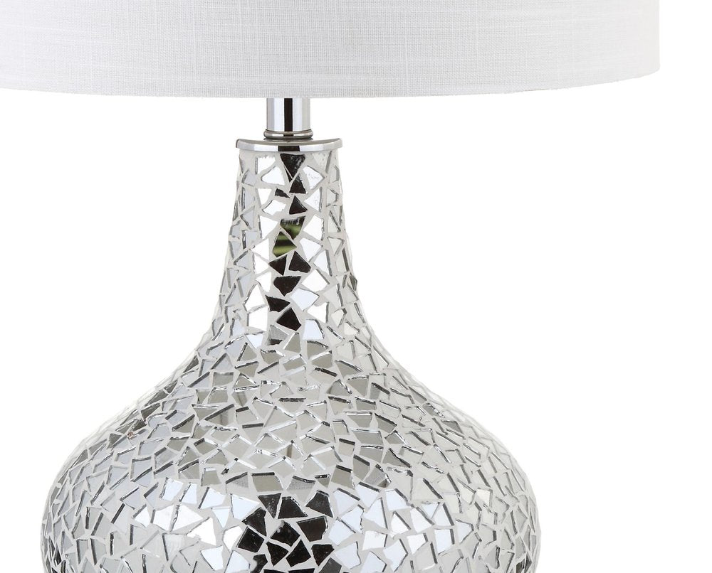 26" Silver Novelty Table Lamp With Drum Shade